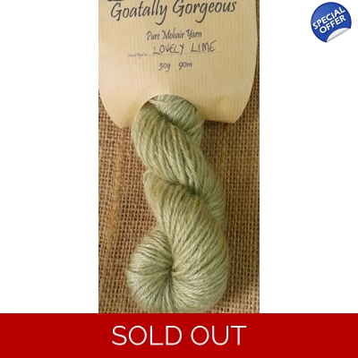 Goatally Gorgeous Pure Mohair Yarn in Hand Dyed in Lovely Lime Green (v)